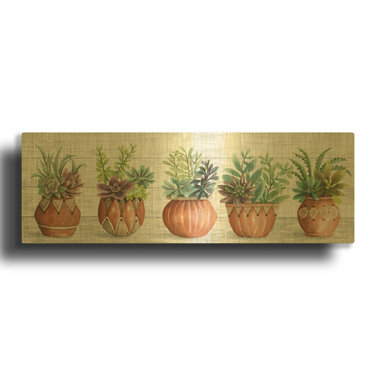 'Terracotta Pots I' By Cindy Jacobs Gold Metal Wall Art