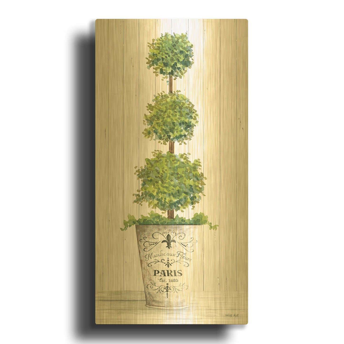'Topiary Paris' By Cindy Jacobs Gold Metal Wall Art
