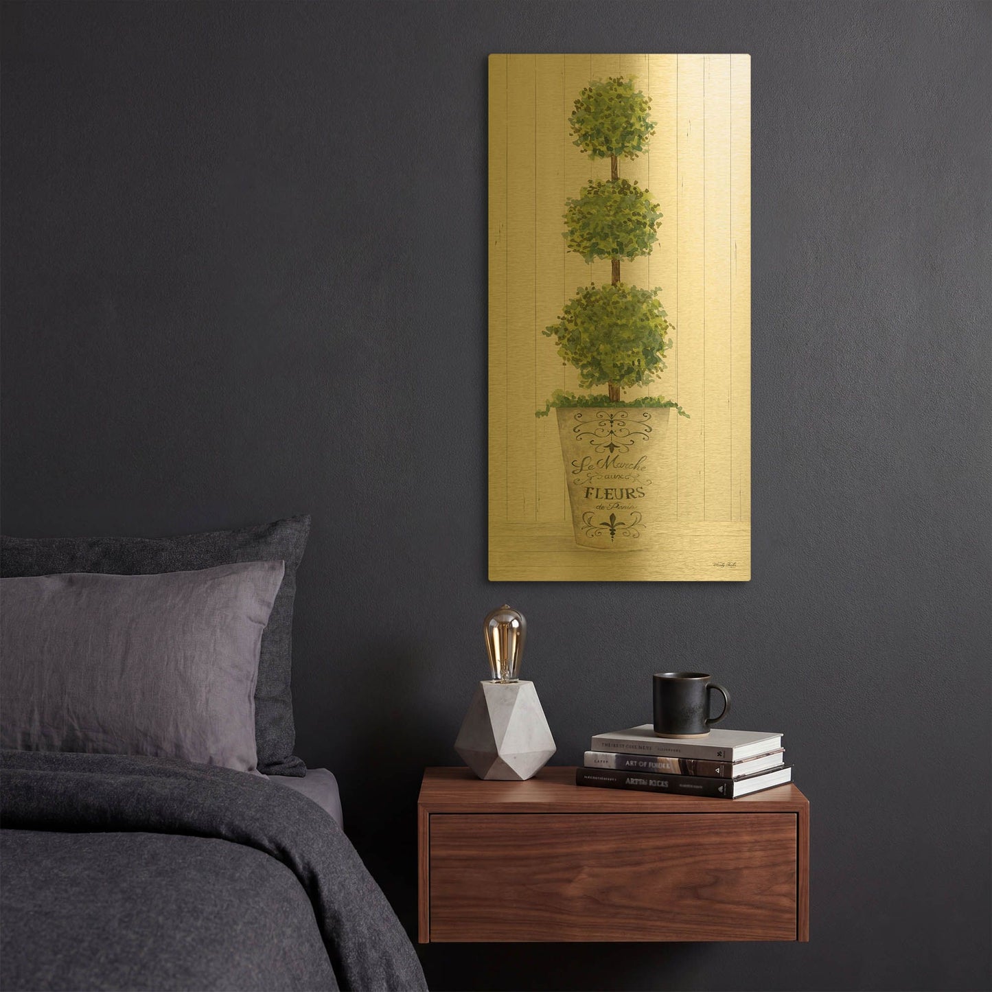 'Magnificent Topiary I' By Cindy Jacobs Gold Metal Wall Art