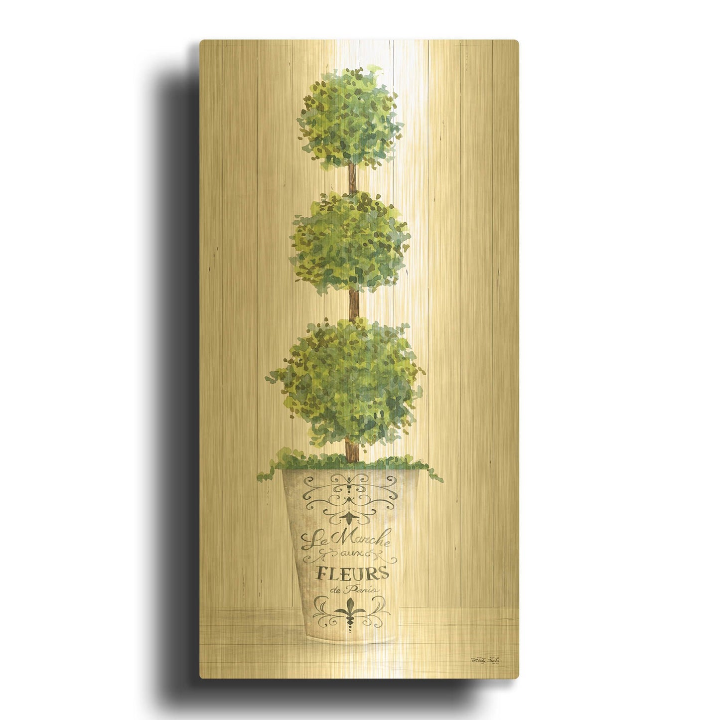 'Magnificent Topiary I' By Cindy Jacobs Gold Metal Wall Art