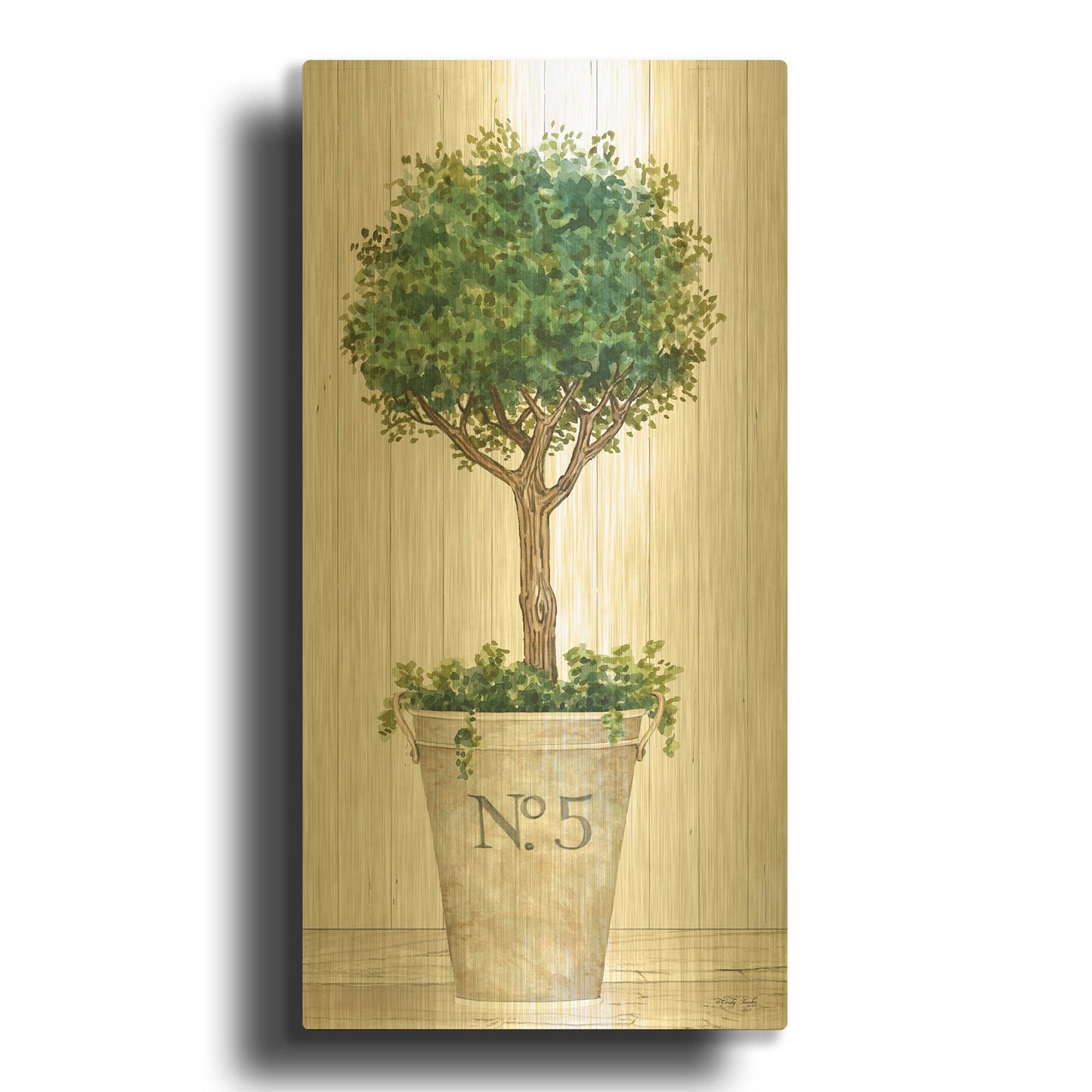 'Magnificent Topiary III' By Cindy Jacobs Gold Metal Wall Art