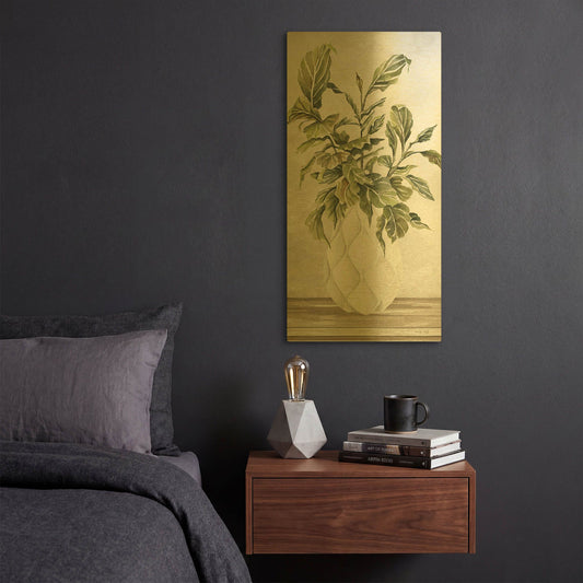'Simple Beauty I' By Cindy Jacobs Gold Metal Wall Art