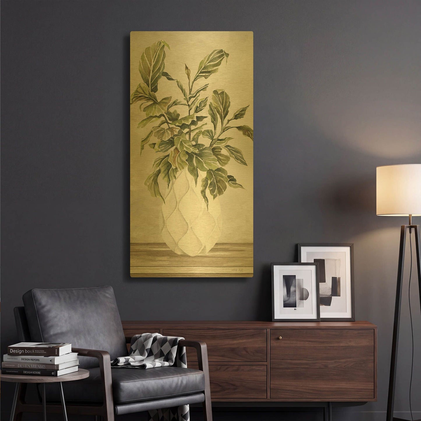 'Simple Beauty I' By Cindy Jacobs Gold Metal Wall Art
