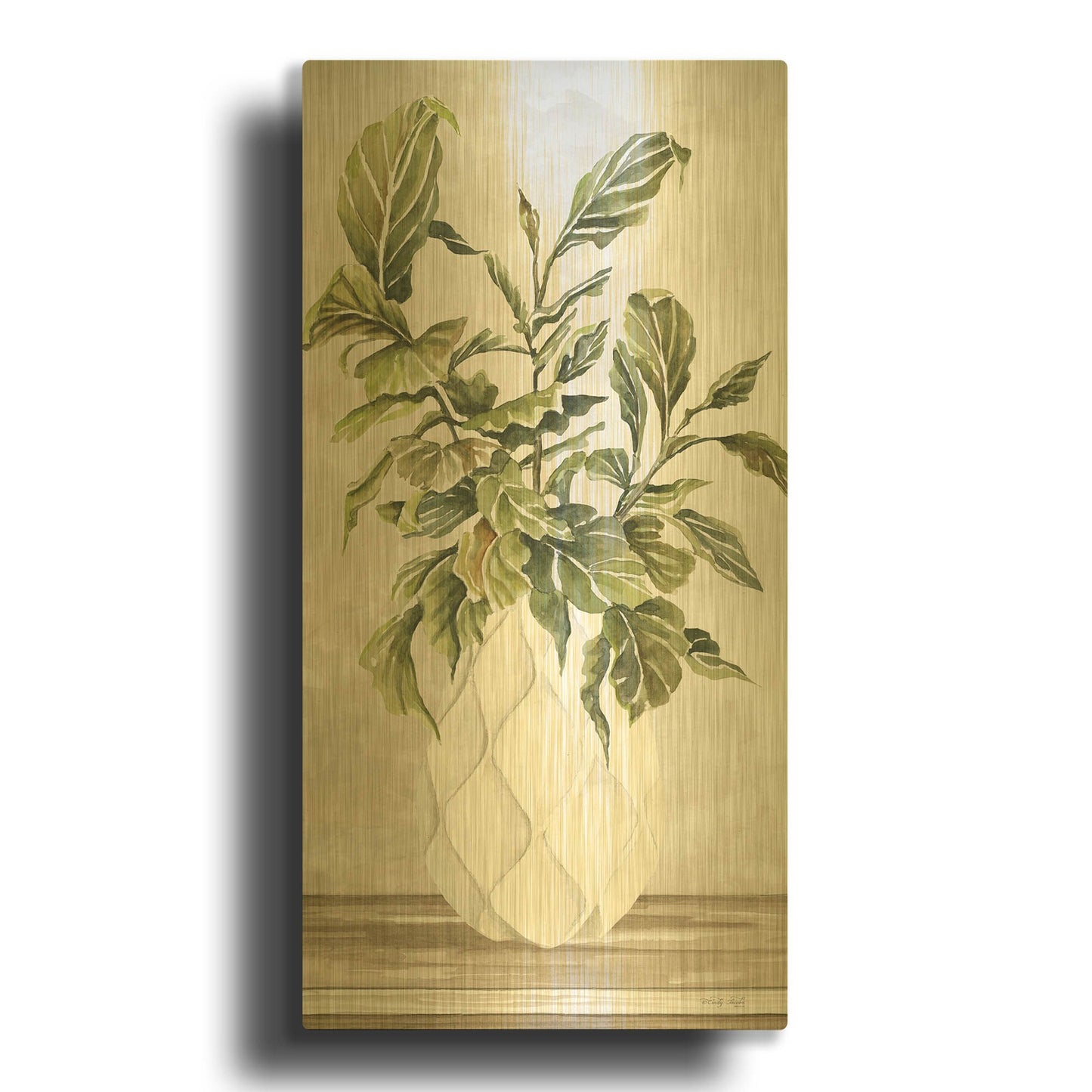 'Simple Beauty I' By Cindy Jacobs Gold Metal Wall Art