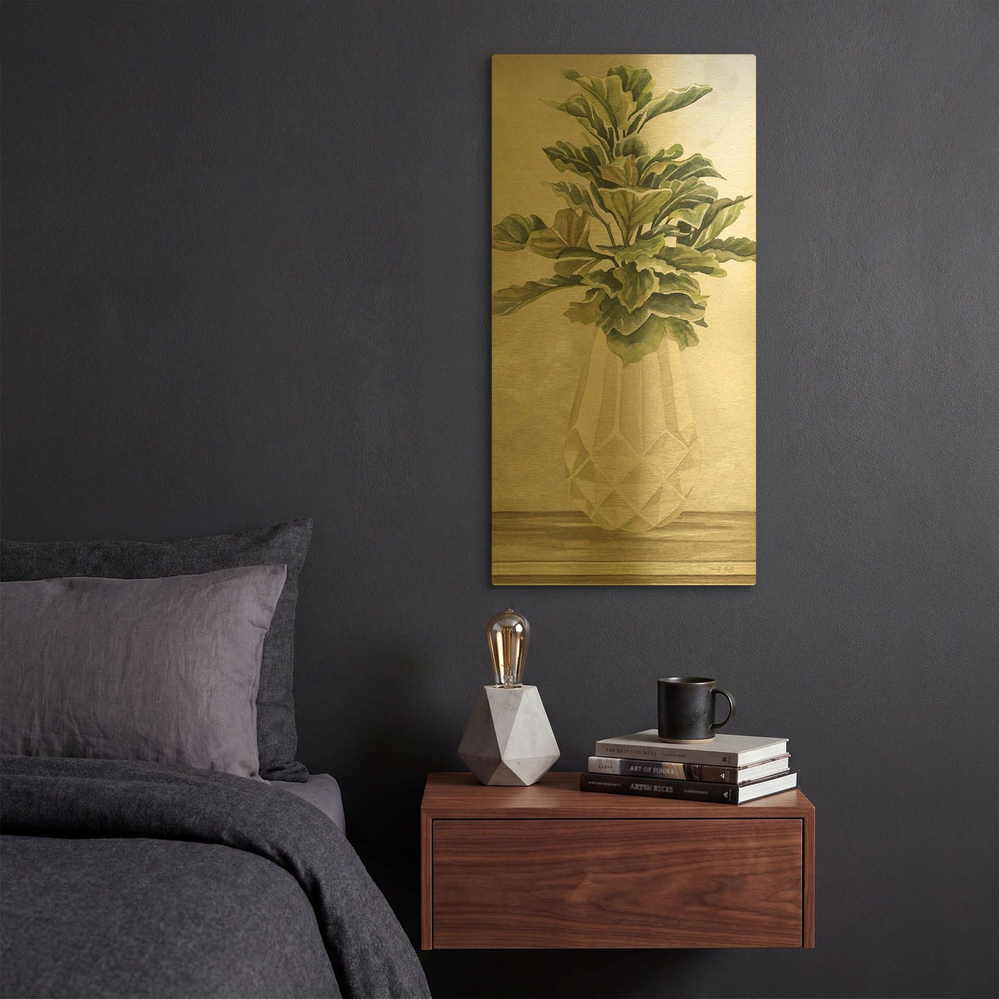 'Simple Beauty II' By Cindy Jacobs Gold Metal Wall Art