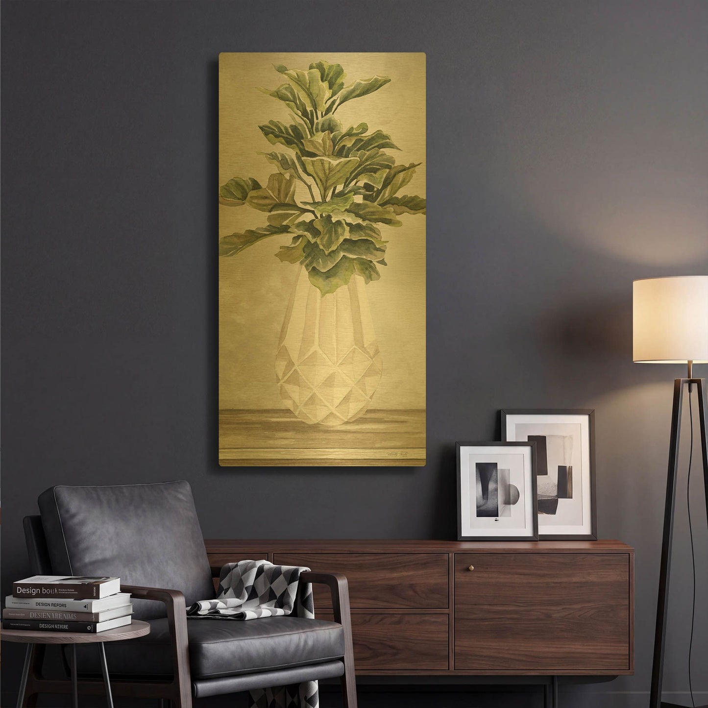 'Simple Beauty II' By Cindy Jacobs Gold Metal Wall Art