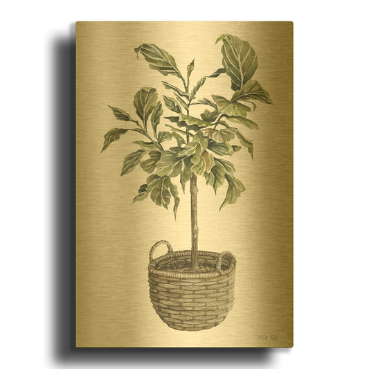 'Fig Tree I' By Cindy Jacobs Gold Metal Wall Art