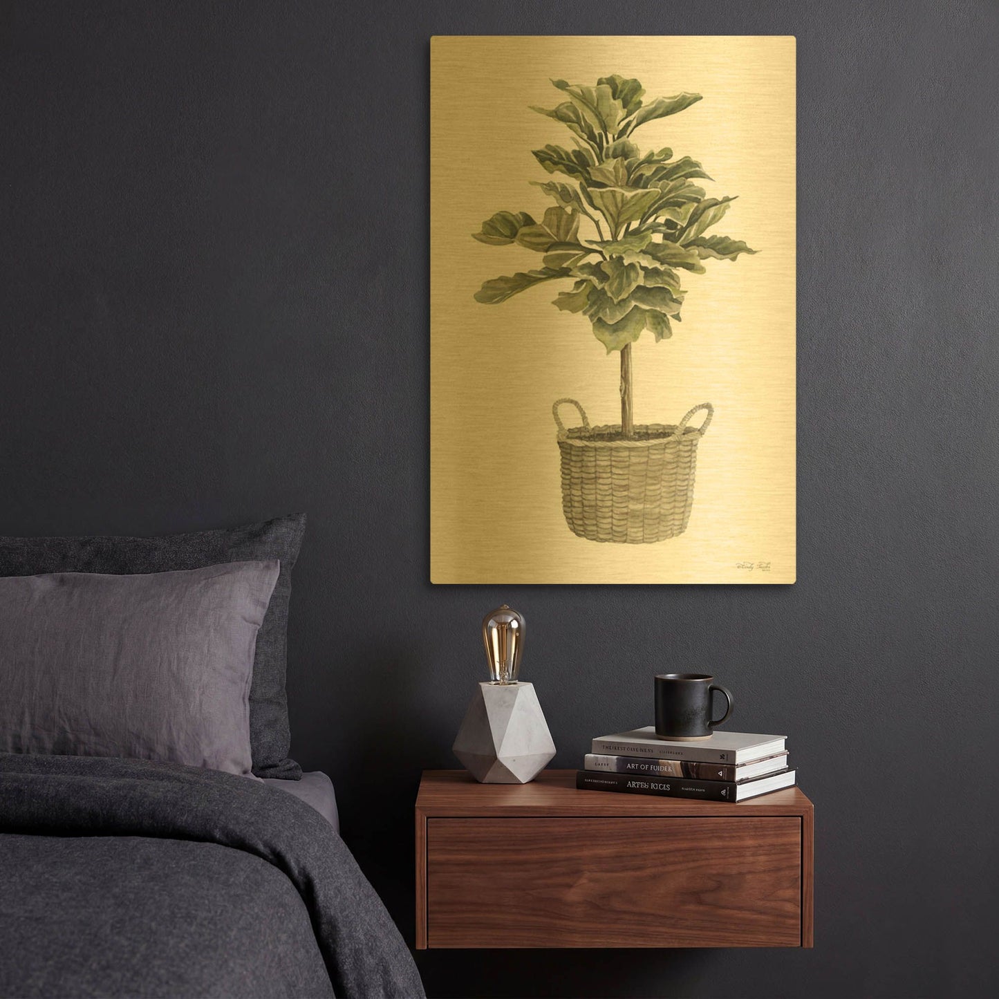 'Fig Tree II' By Cindy Jacobs Gold Metal Wall Art