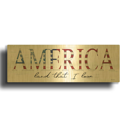'America Land That I Love' By Cindy Jacobs Gold Metal Wall Art