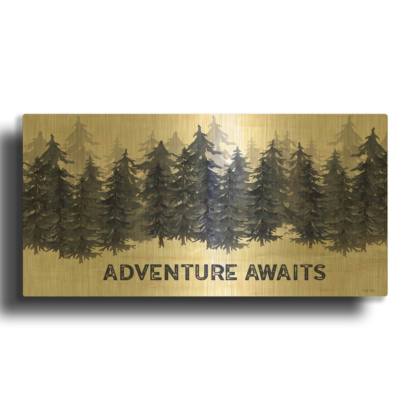 'Navy Trees Adventure' By Cindy Jacobs Gold Metal Wall Art