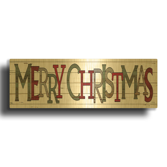 'Merry Christmas Sign' By Cindy Jacobs Gold Metal Wall Art