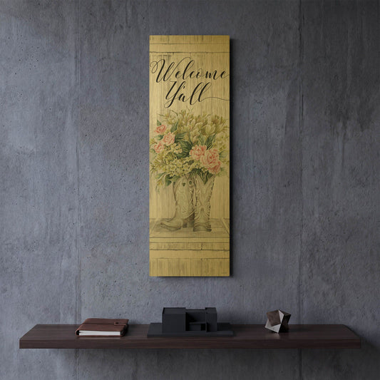 'Welcome Y' By Cindy Jacobs Gold Metal Wall Art