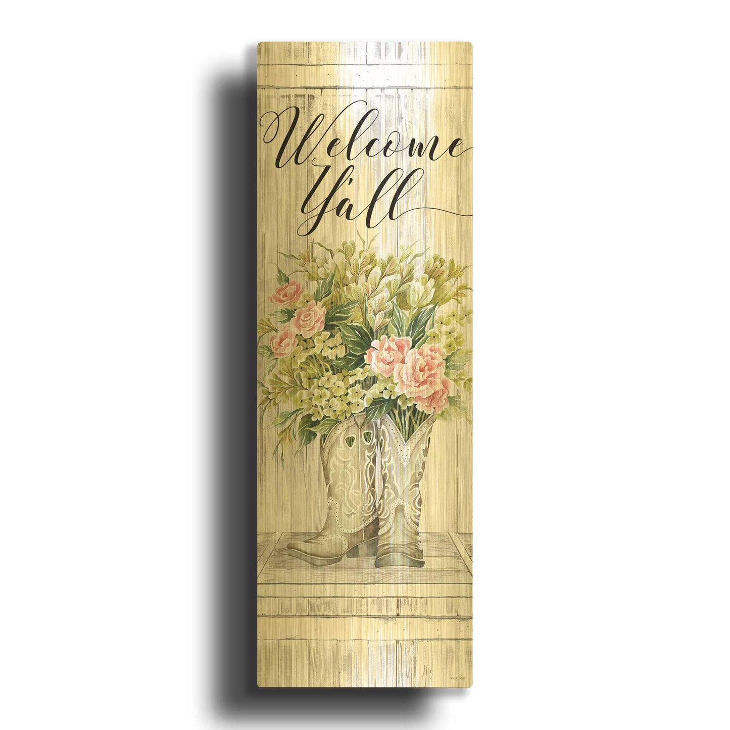 'Welcome Y' By Cindy Jacobs Gold Metal Wall Art