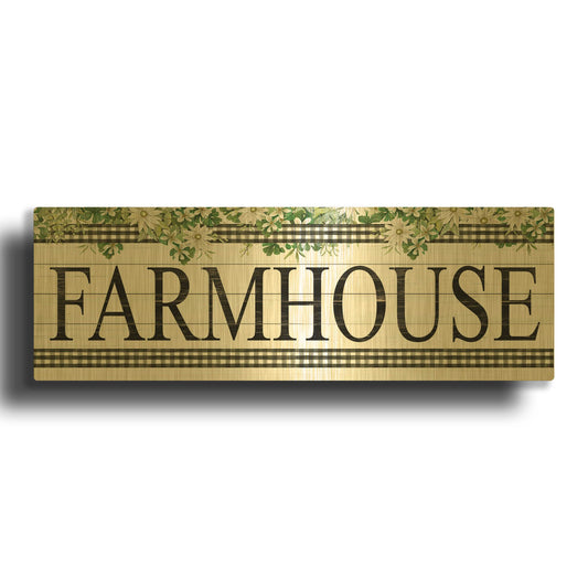 'Farmhouse Floral' By Cindy Jacobs Gold Metal Wall Art