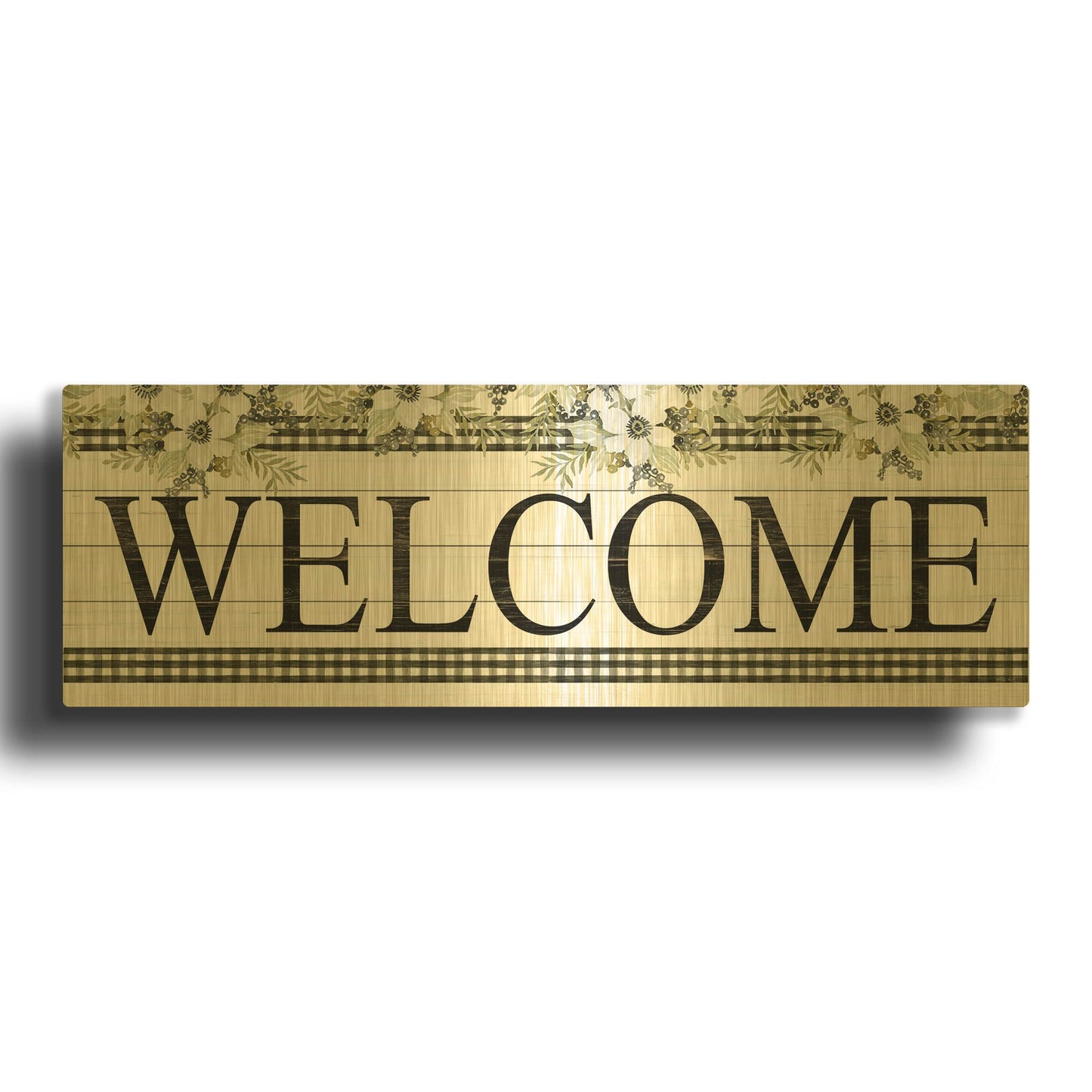 'Welcome' By Cindy Jacobs Gold Metal Wall Art