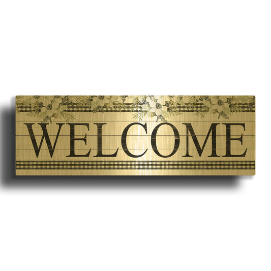 'Welcome' By Cindy Jacobs Gold Metal Wall Art