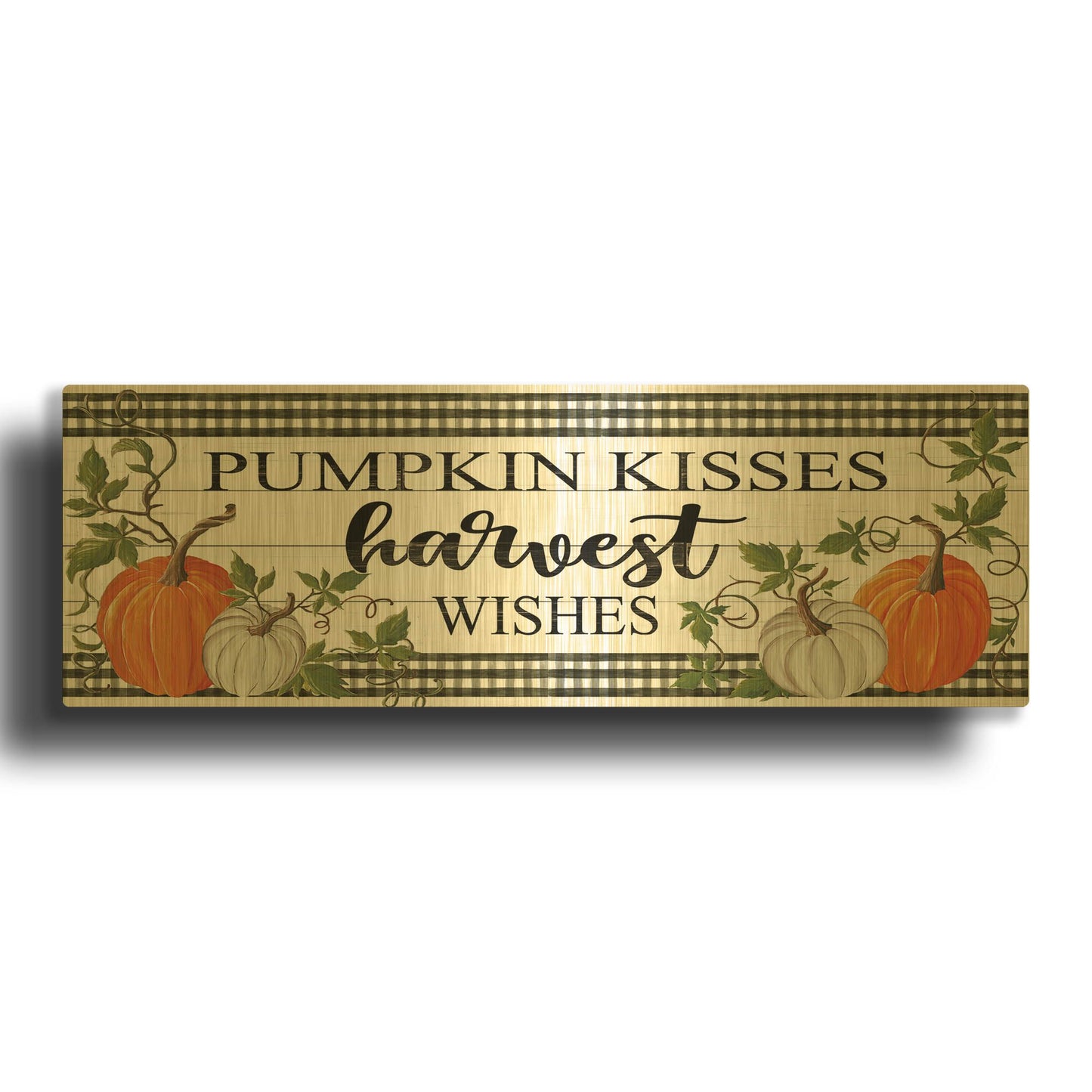 'Pumpkin Kisses' By Cindy Jacobs Gold Metal Wall Art