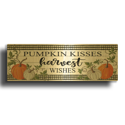 'Pumpkin Kisses' By Cindy Jacobs Gold Metal Wall Art