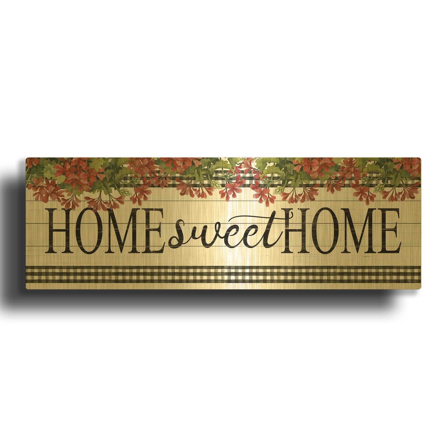 'Home Sweet Home Banner' By Cindy Jacobs Gold Metal Wall Art