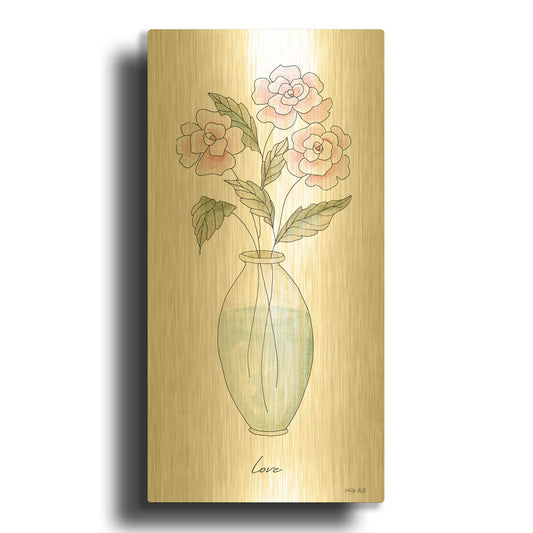 'Love' By Cindy Jacobs Gold Metal Wall Art