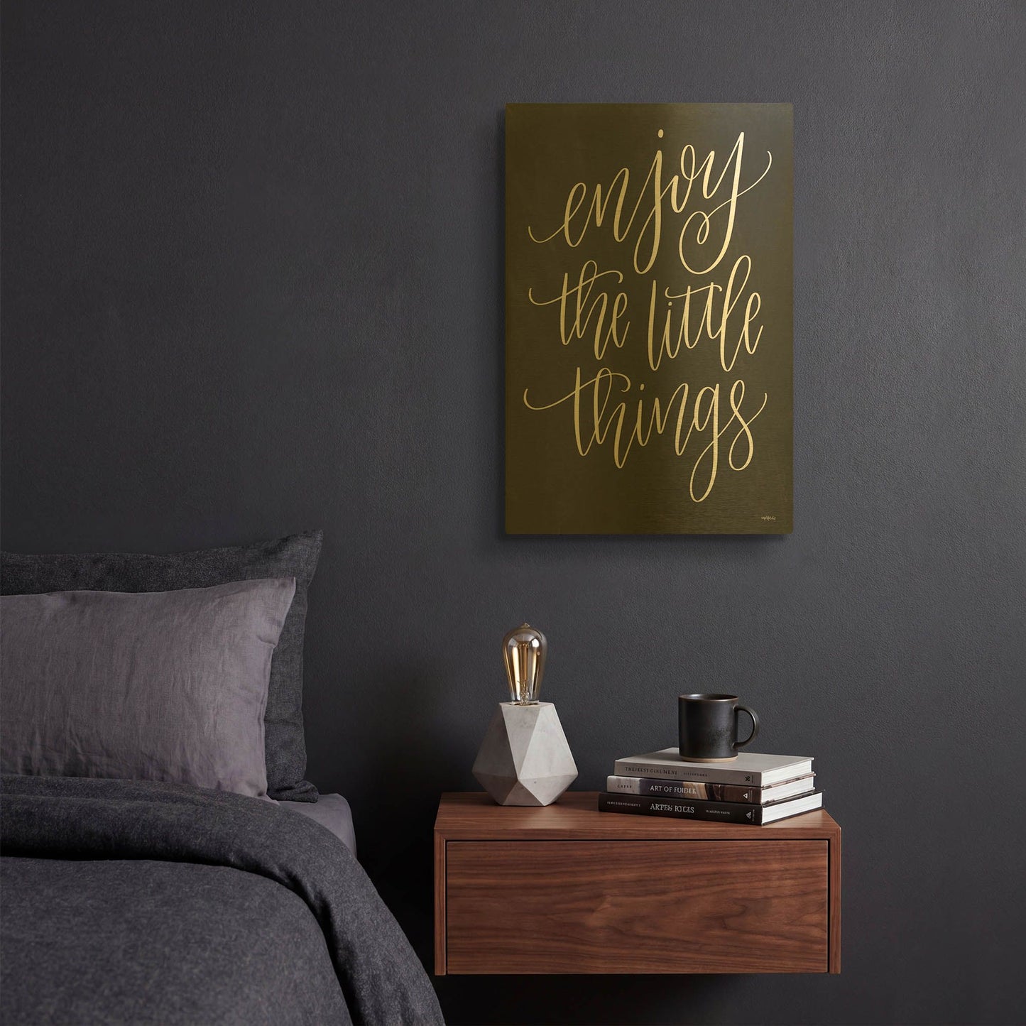 'Enjoy the Little Things' By Imperfect Dust Gold Metal Wall Art