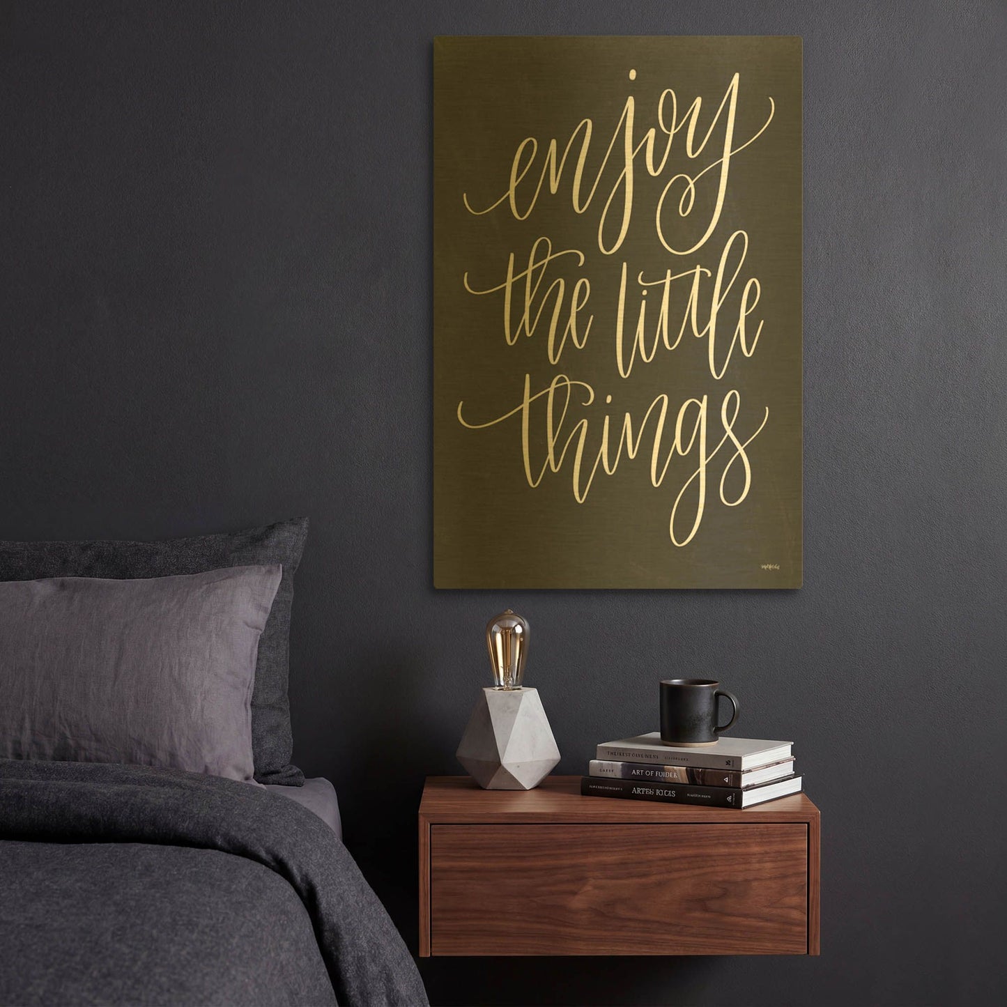 'Enjoy the Little Things' By Imperfect Dust Gold Metal Wall Art