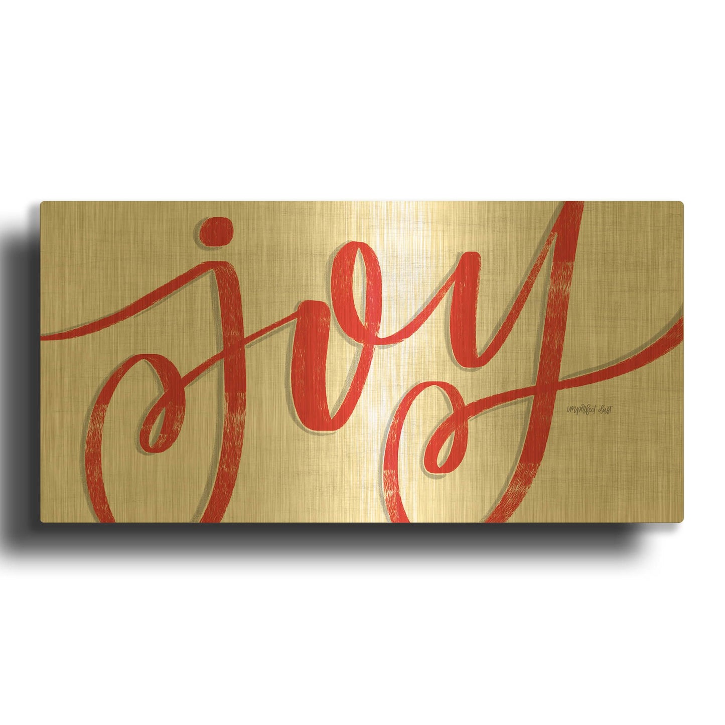 'Joy in Red' By Imperfect Dust Gold Metal Wall Art