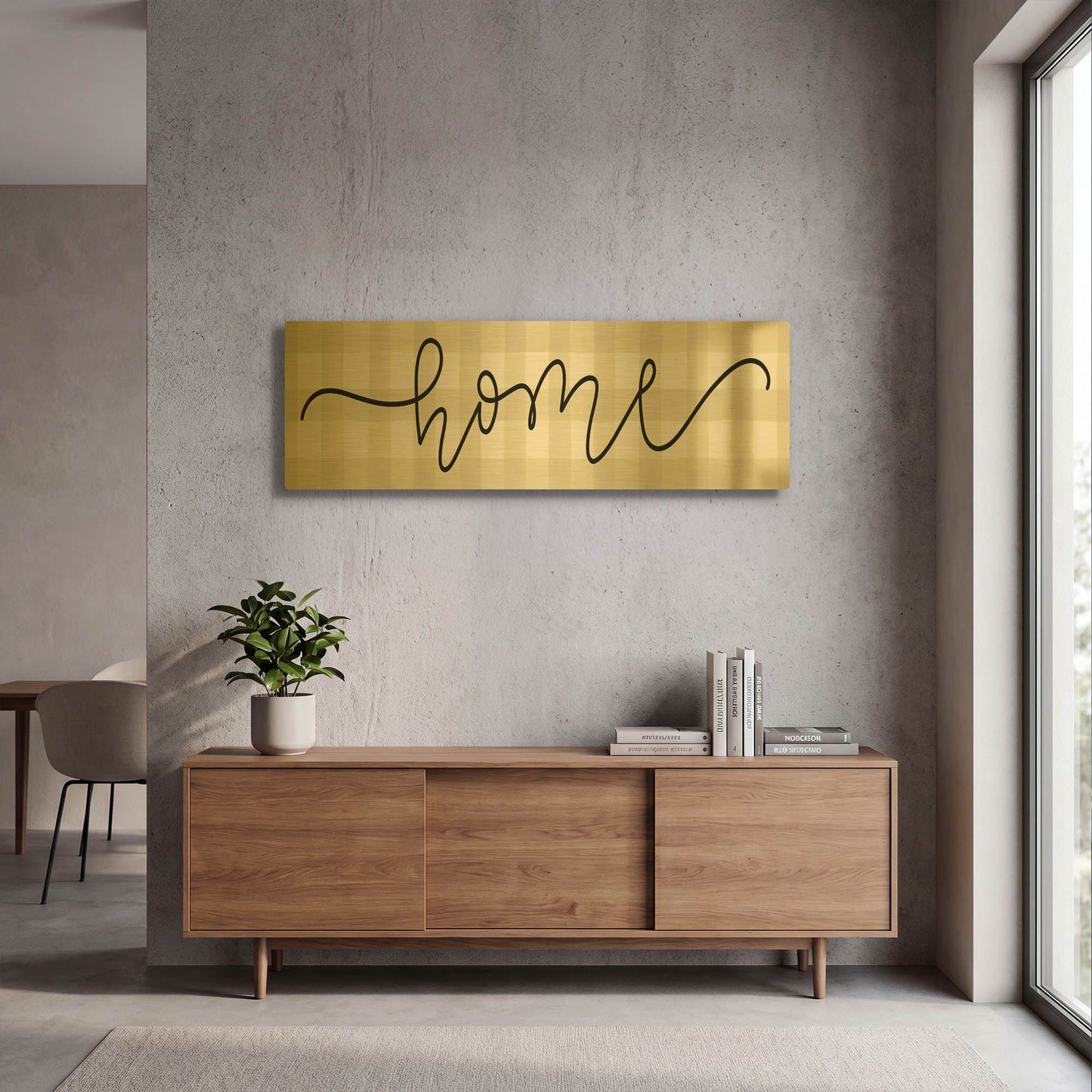 'Home' By Imperfect Dust Gold Metal Wall Art