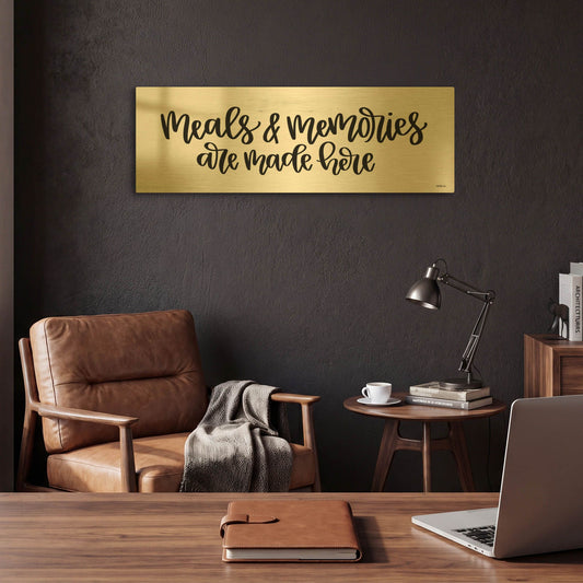 'Meals + Memories' By Imperfect Dust Gold Metal Wall Art