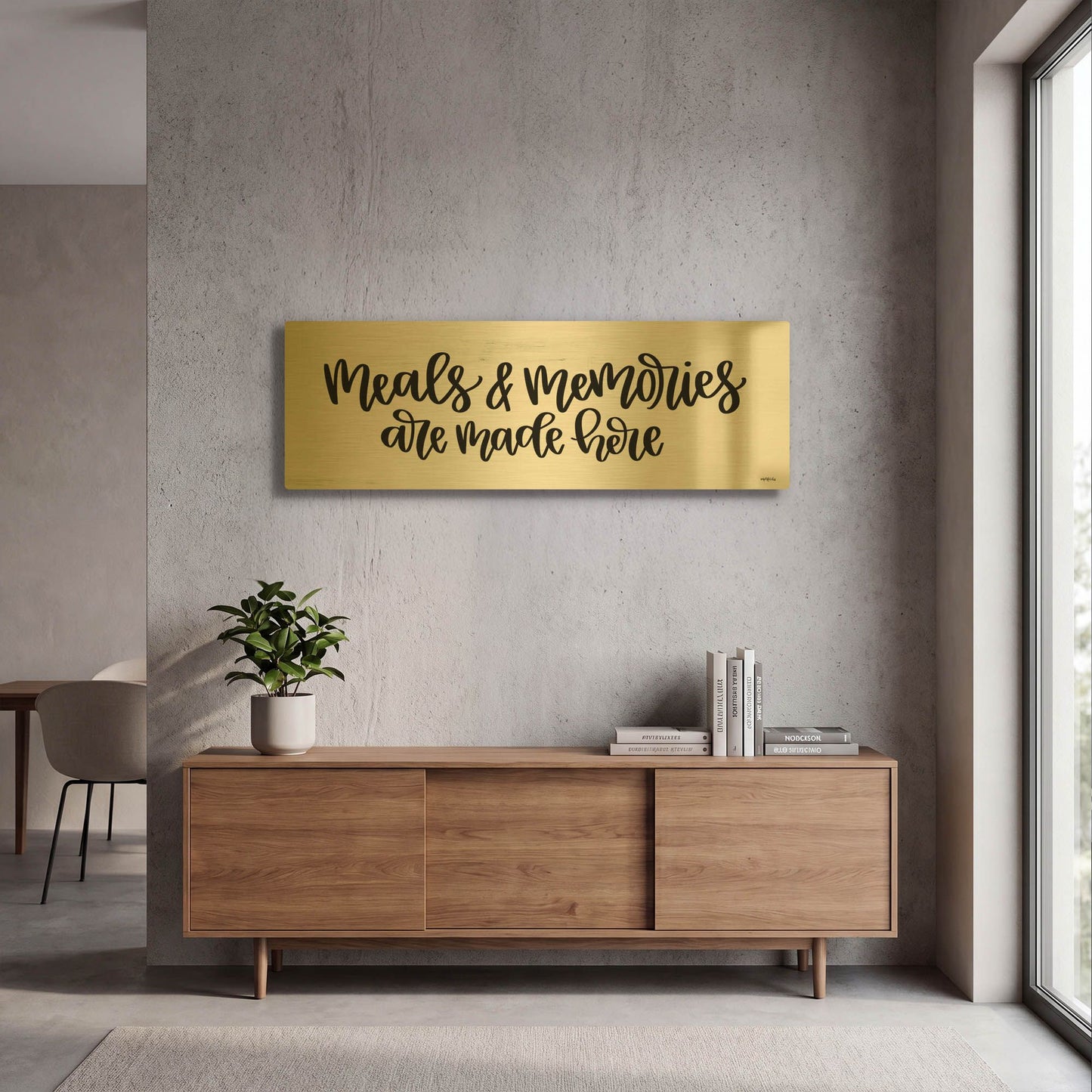 'Meals + Memories' By Imperfect Dust Gold Metal Wall Art