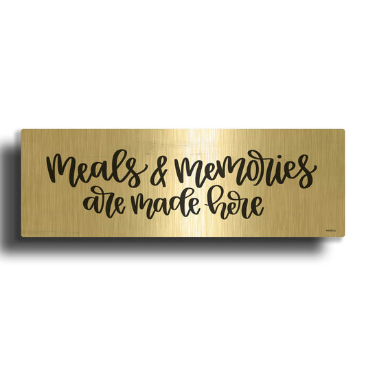 'Meals + Memories' By Imperfect Dust Gold Metal Wall Art