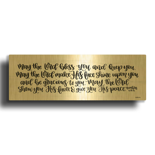 'May the Lord Bless You and Keep You' By Imperfect Dust Gold Metal Wall Art