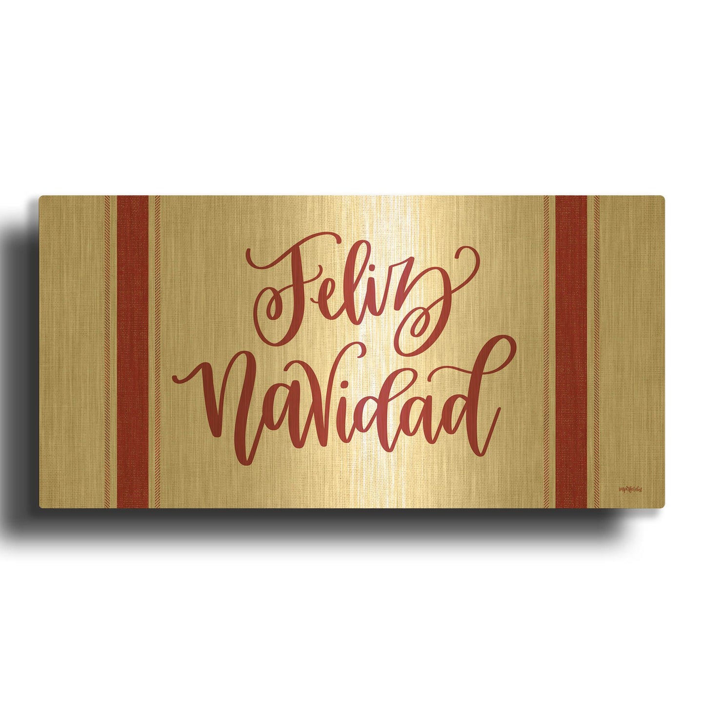 'Feliz Navidad' By Imperfect Dust Gold Metal Wall Art
