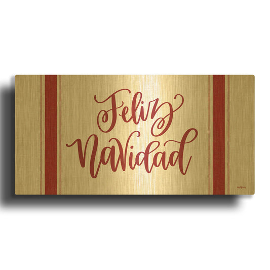 'Feliz Navidad' By Imperfect Dust Gold Metal Wall Art