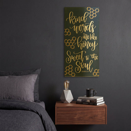 'Kind Words' By Imperfect Dust Gold Metal Wall Art