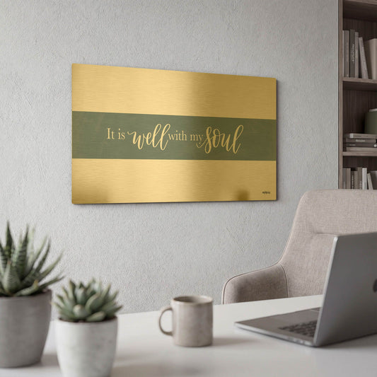 'It is Well With My Soul' By Imperfect Dust Gold Metal Wall Art