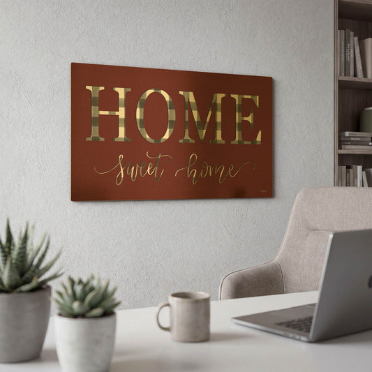 'Home Buffalo Check' By Imperfect Dust Gold Metal Wall Art