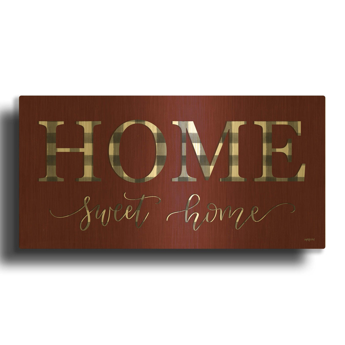 'Home Buffalo Check' By Imperfect Dust Gold Metal Wall Art
