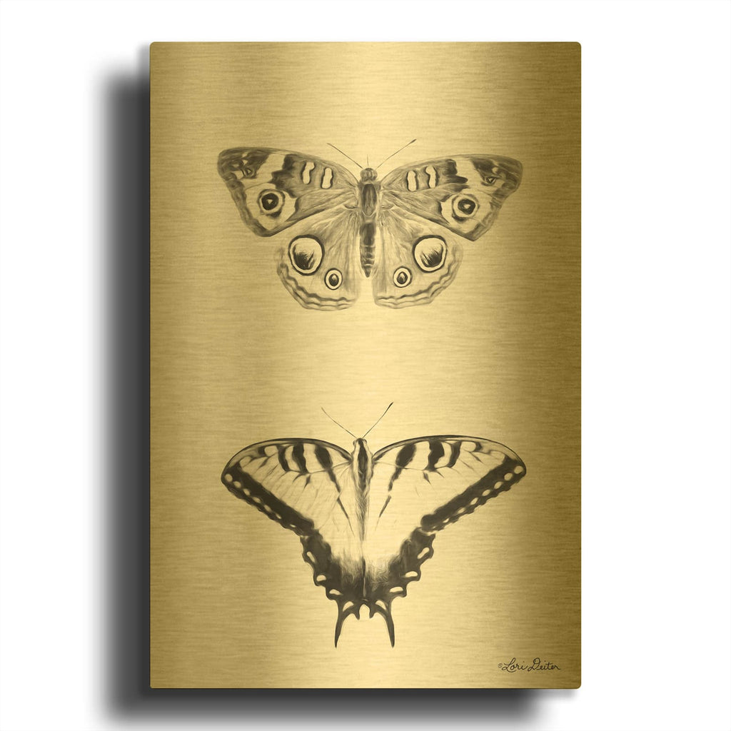 'Butterflies' By Lori Deiter Gold Metal Wall Art