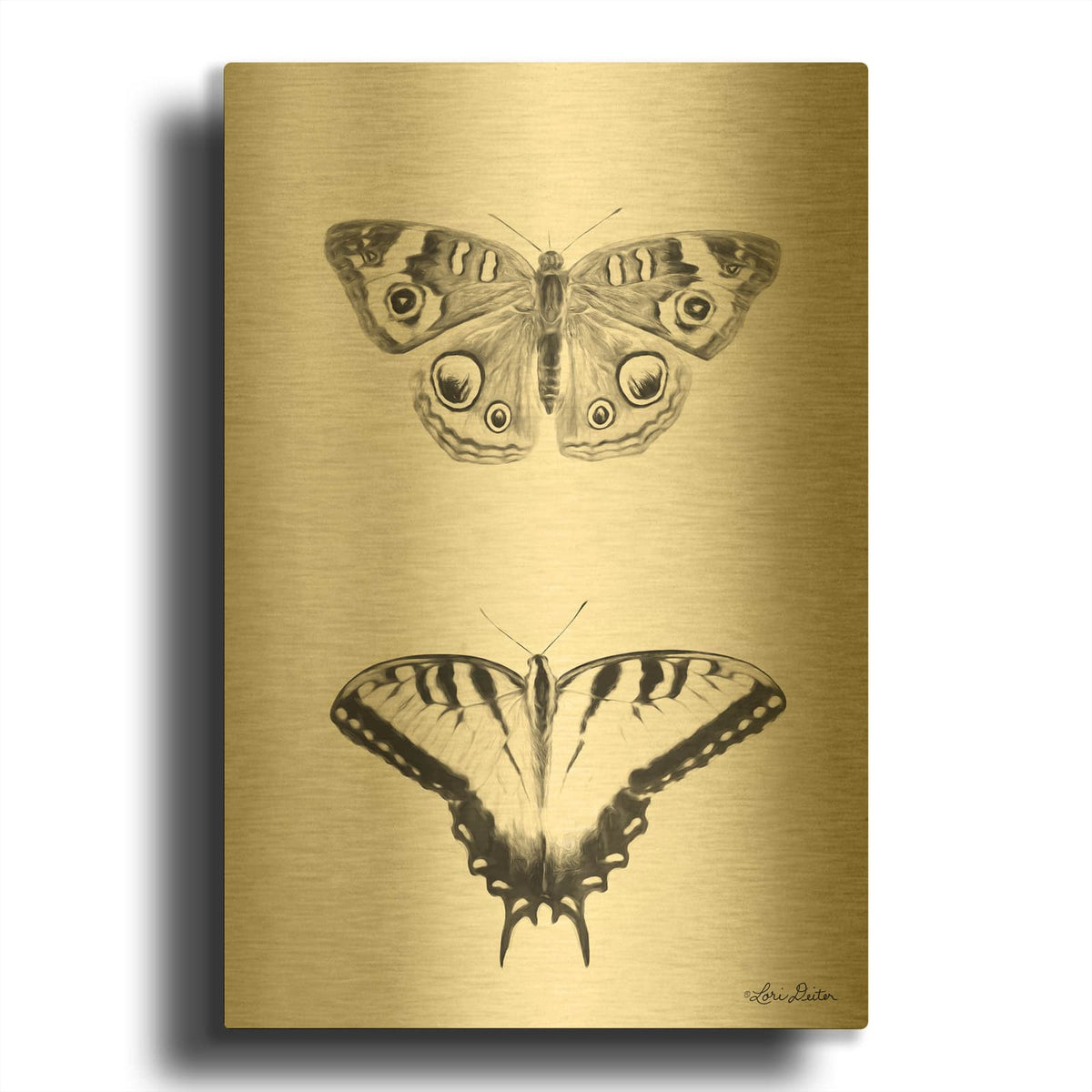 'Butterflies' By Lori Deiter Gold Metal Wall Art