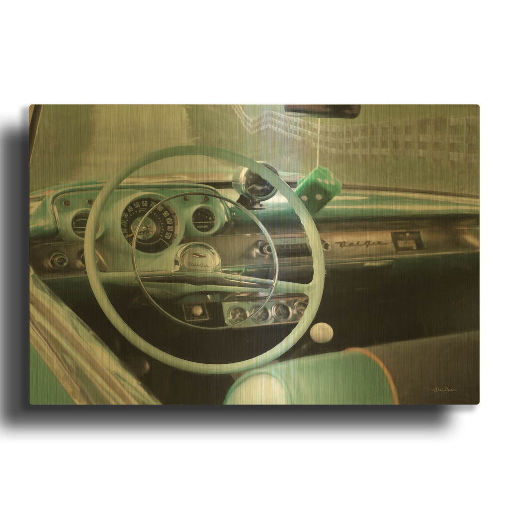 '1957 Chevy Bel-Air' By Lori Deiter Gold Metal Wall Art