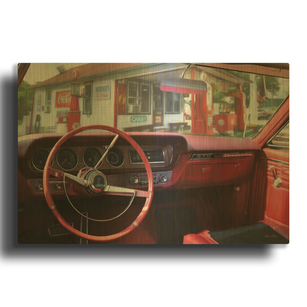 'Pontiac GTO Pitstop' By Lori Deiter Gold Metal Wall Art