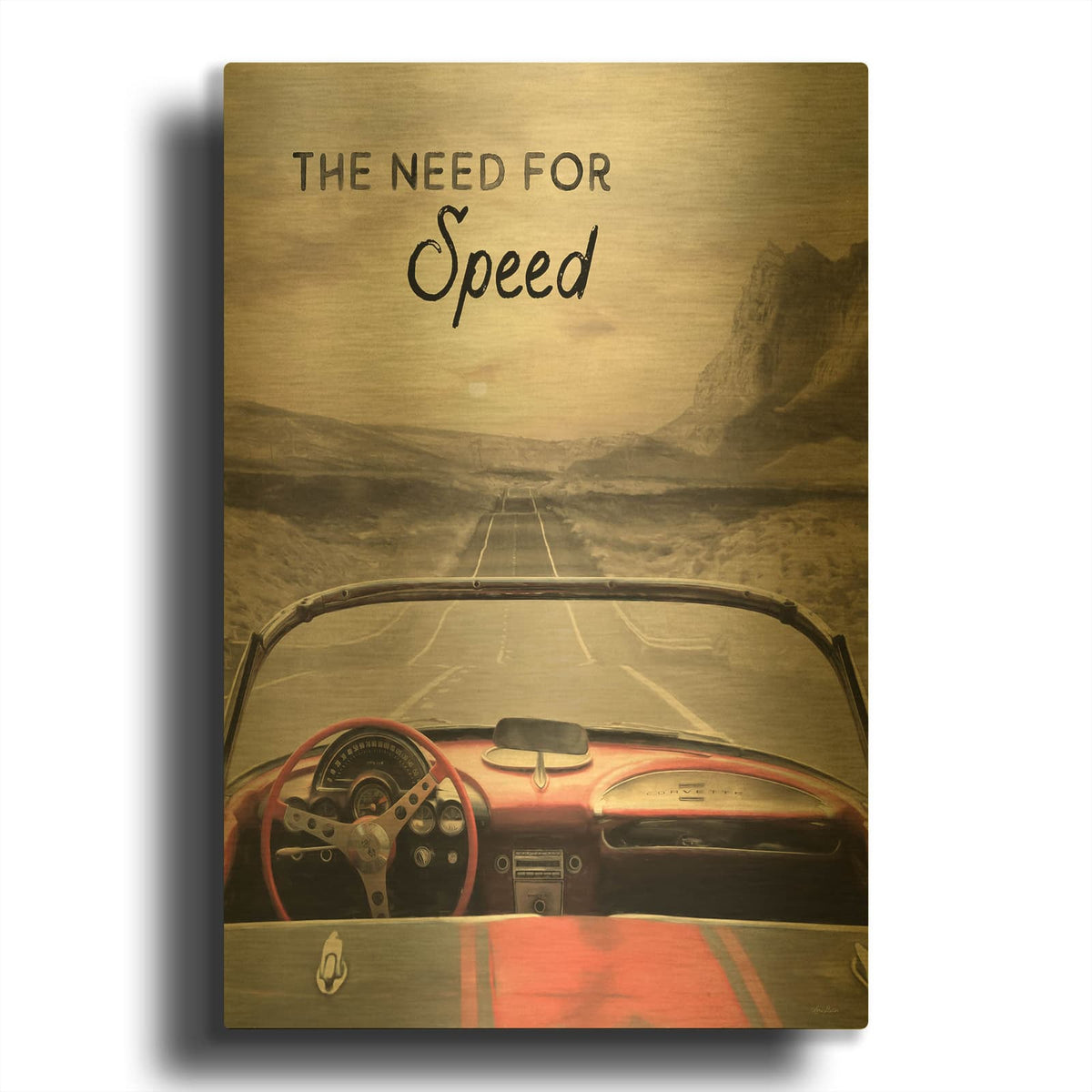 'The Need for Speed' By Lori Deiter Gold Metal Wall Art