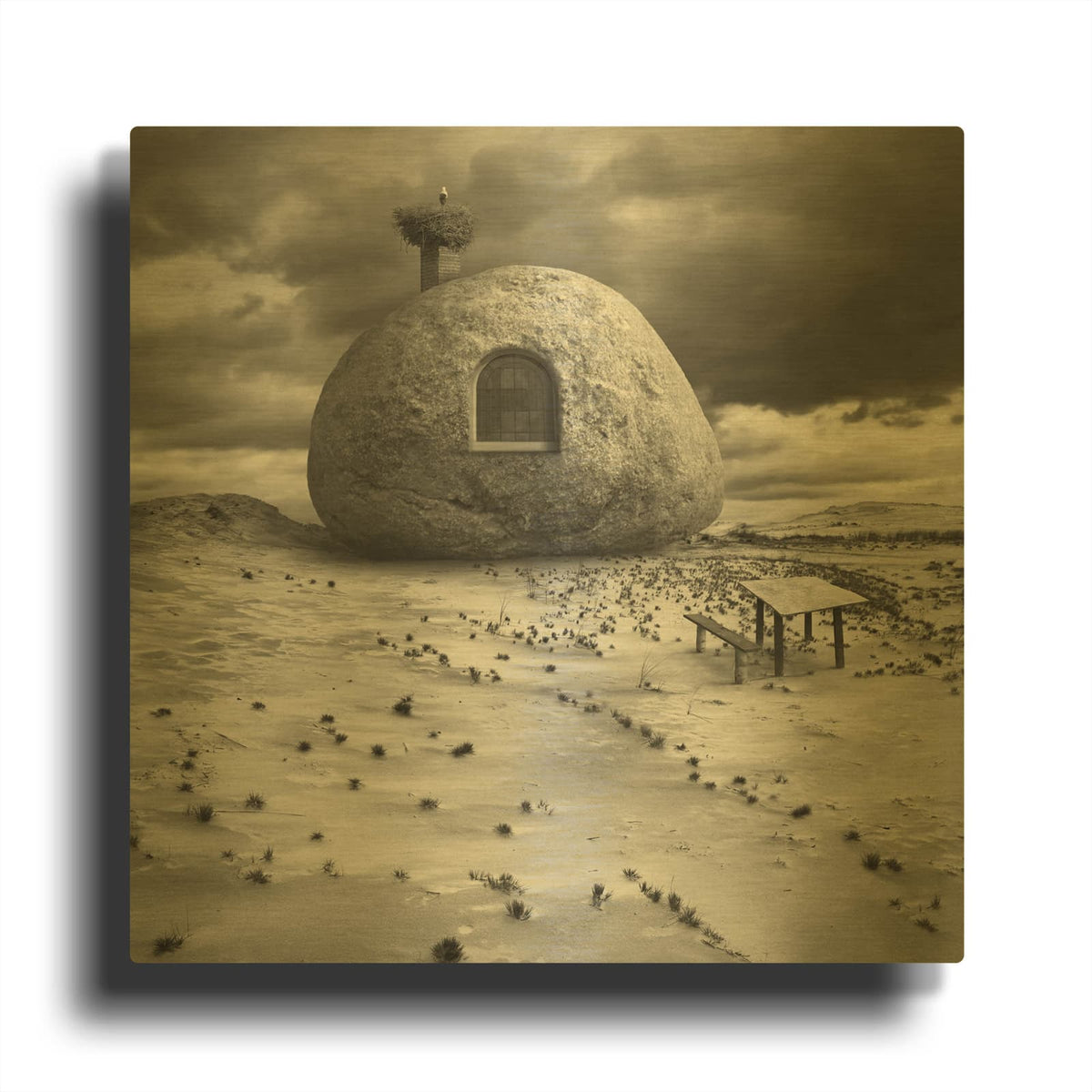 'Rockhouse' By Dariusz Klimczak Gold Metal Wall Art