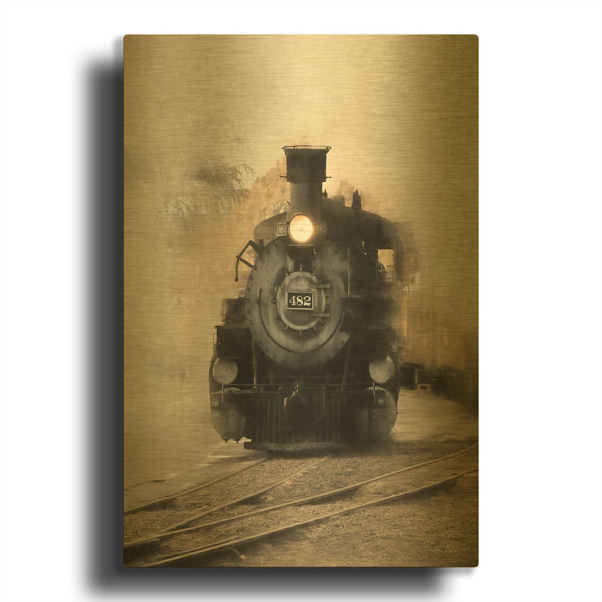 'Durango Train' By Lori Deiter Gold Metal Wall Art