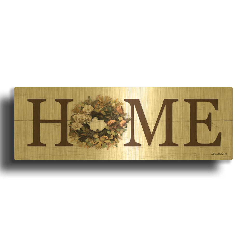 'Fall Home' By Lori Deiter Gold Metal Wall Art