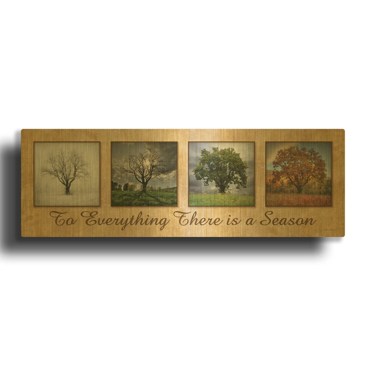 'There is a Season' By Lori Deiter Gold Metal Wall Art