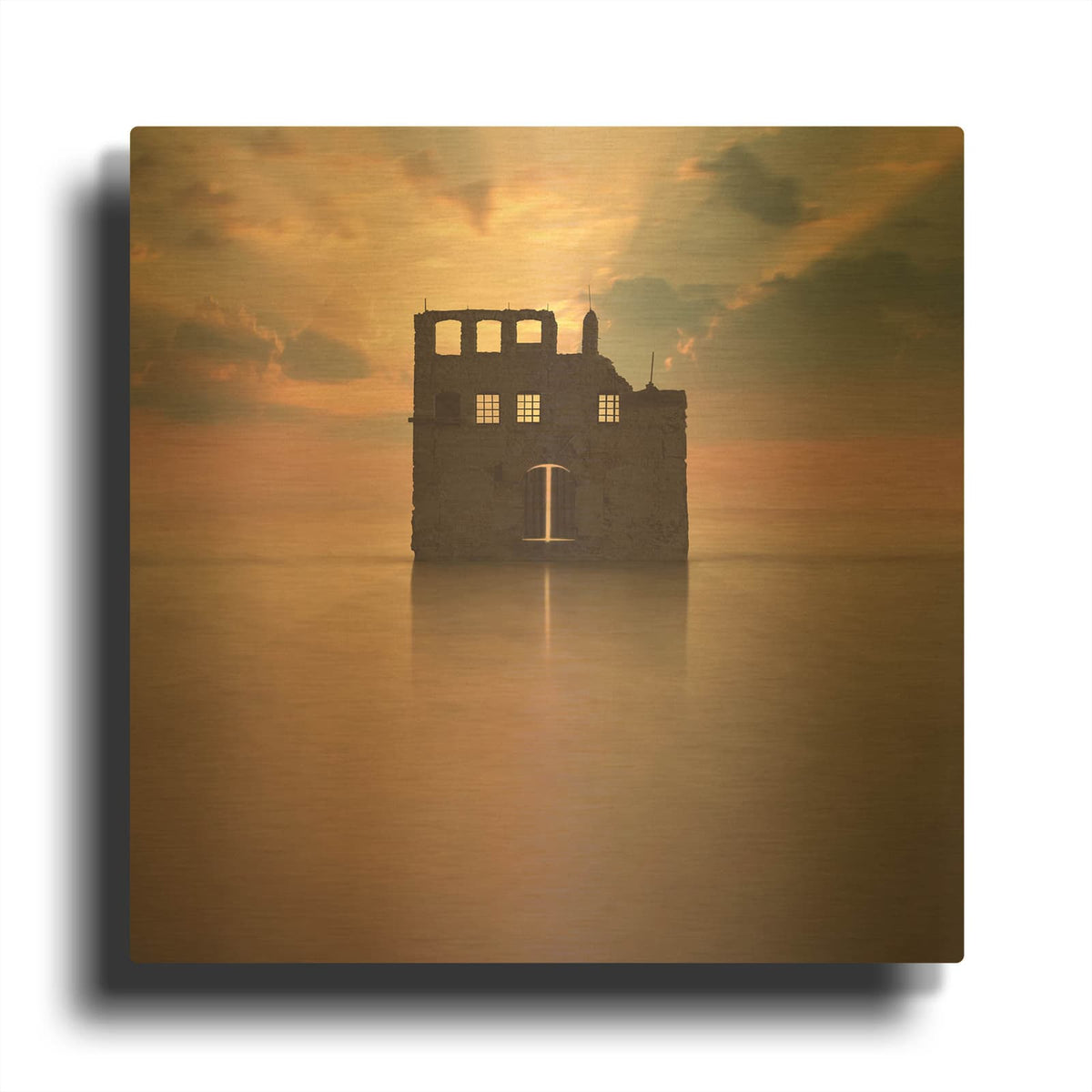 'Watercastle' By Dariusz Klimczak Gold Metal Wall Art