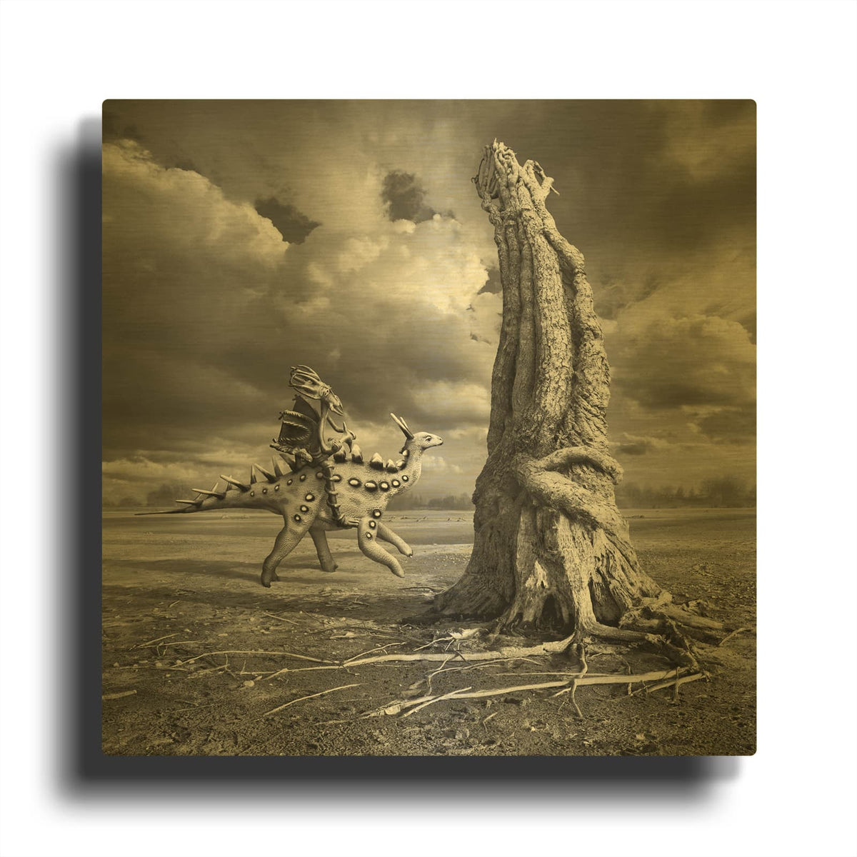 'Ancient Warrior' By Dariusz Klimczak Gold Metal Wall Art