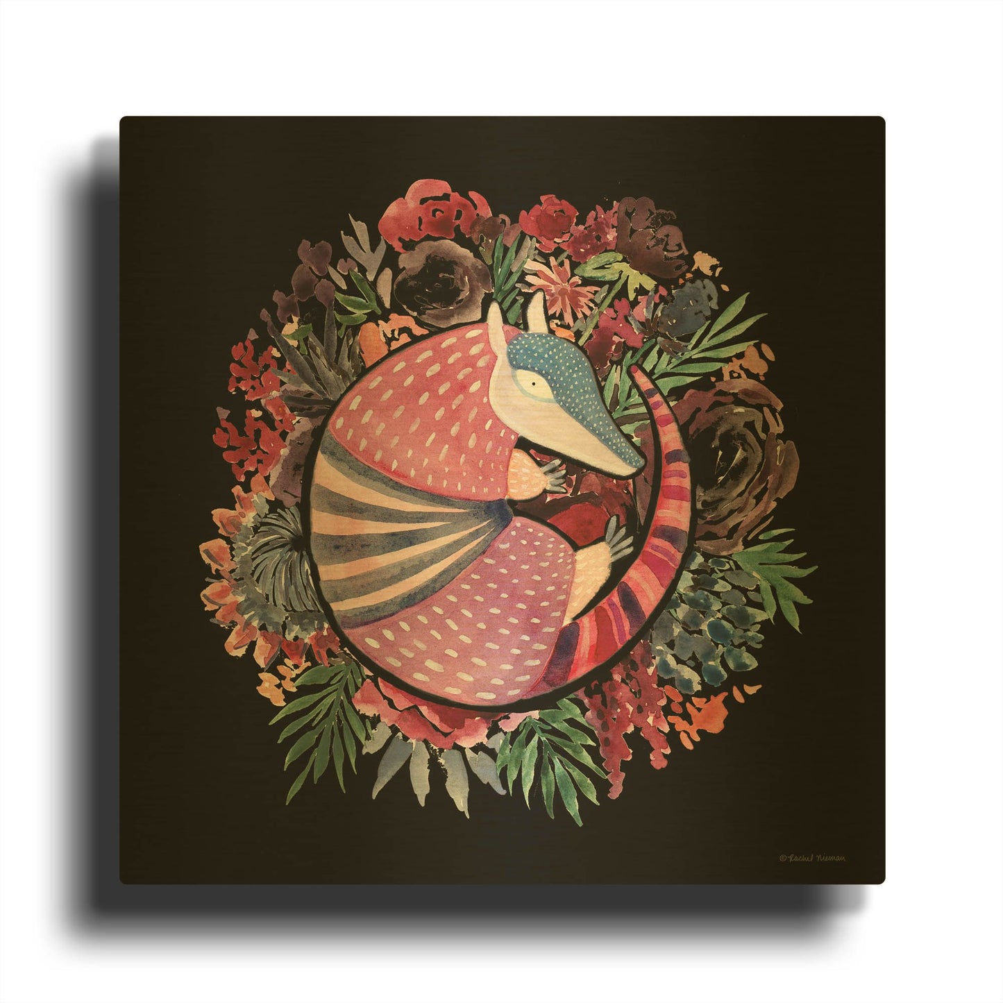 'Armadillo Palace' By Rachel Nieman Gold Metal Wall Art